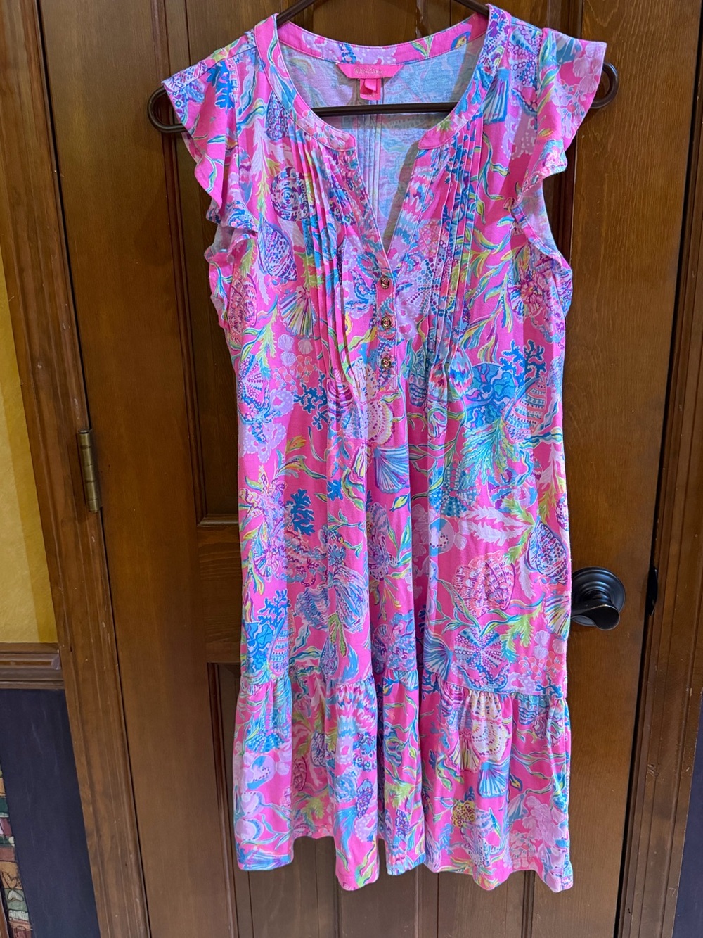 Lilly pulitzer Dress Women’s Sz Small Golda Flutter Sleeve Mini Floral Pink Isle